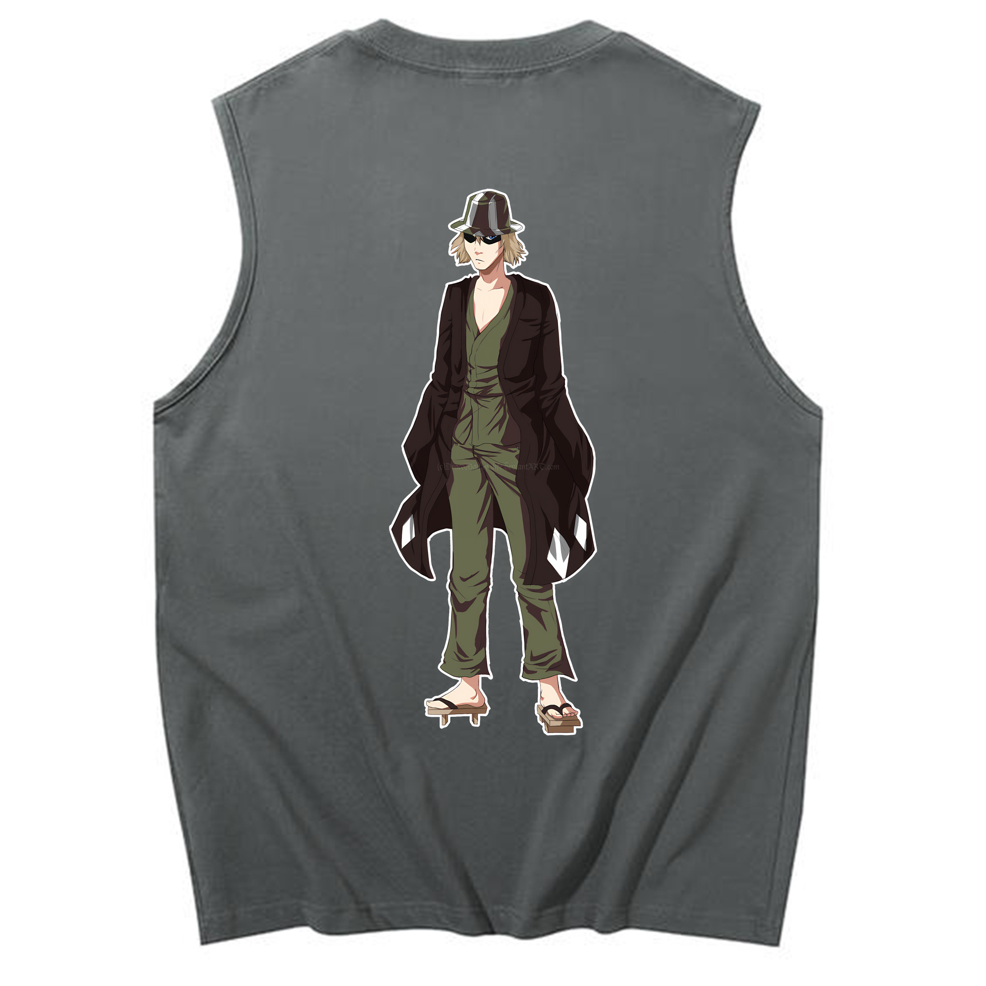 （画像用） "ブリーチ 浦原 喜助（うらはら きすけ） BLEACH Urahara Kisuke " コットン100％タンクトップ（背面プリント）